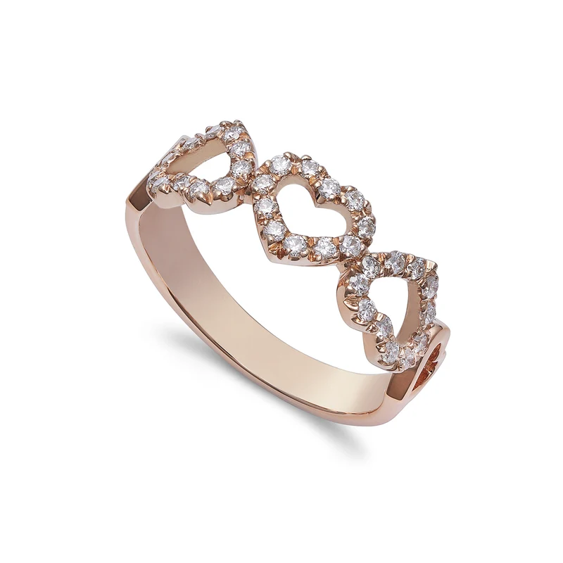 Golay anello amami con cinque cuori incassati a pave' AF5CU014DI-22238110056