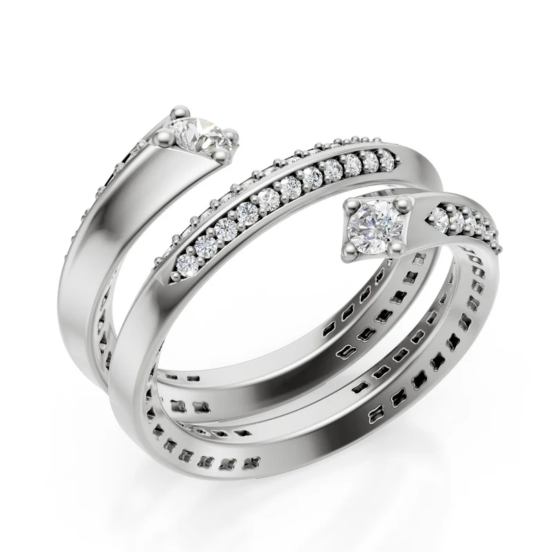 Golay anello doppia spirale oro bianco centrale 0,08ct AF054BDI-25027110058