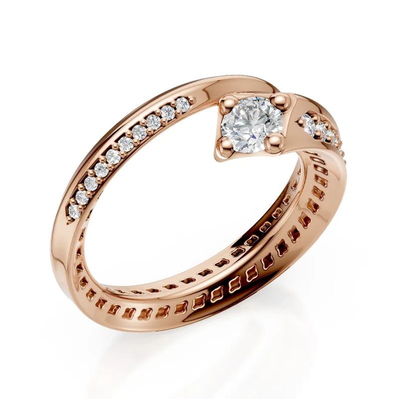 Golay anello spirale oro rosa grande centrale 0,28ct AF051RDI-25027110057