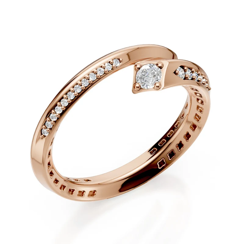 Golay anello spirale oro rosa centrale 0,09ct AF050RDI-25065110050