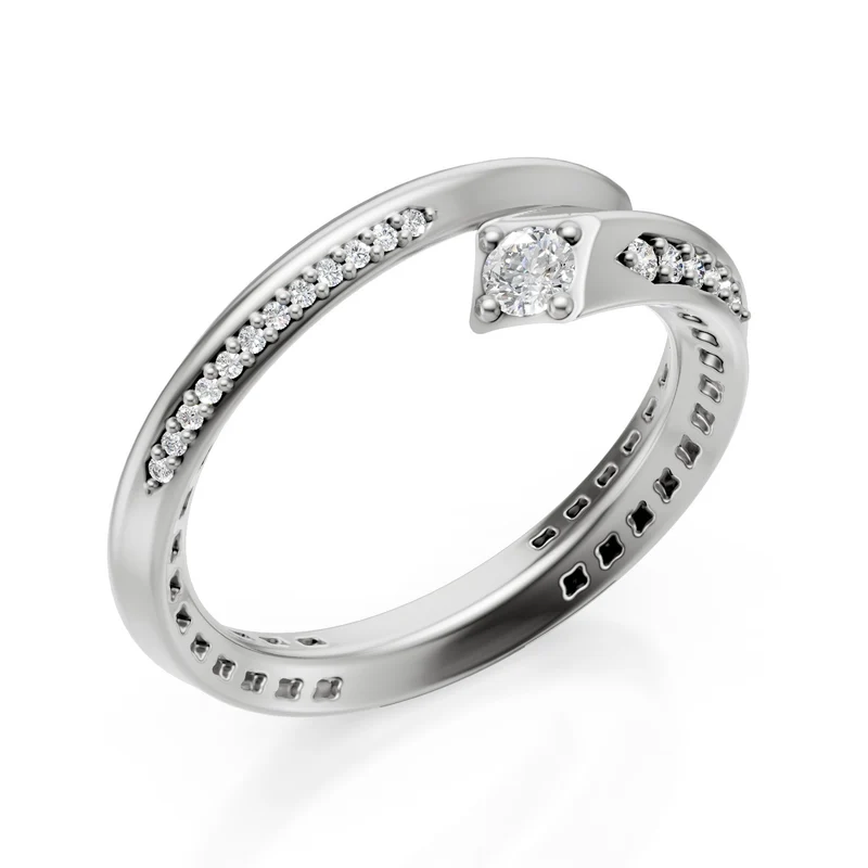 Golay anello spirale oro bianco centrale 0,09ct AF050BDI-24171110028