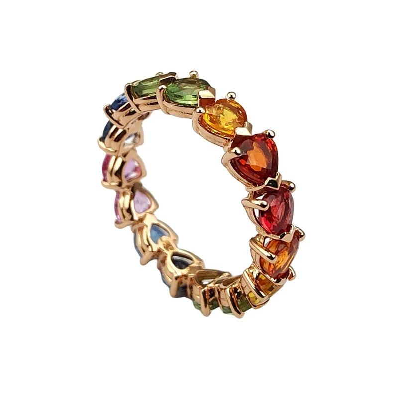 Golay anello girodito con cuori zaffiro multicolor AETL449MC4-24151110008