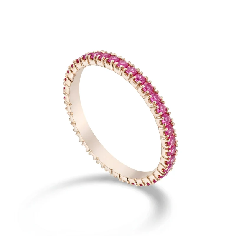Golay anello girodito con zaffiri pink oro rosa mis 14 AETL022ZP075R-14
