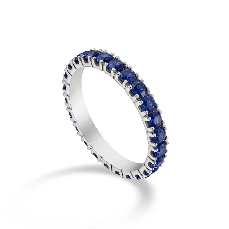 Golay anello girodito con zaffiri in oro bianco mis 14 AETL022ZB075B-14