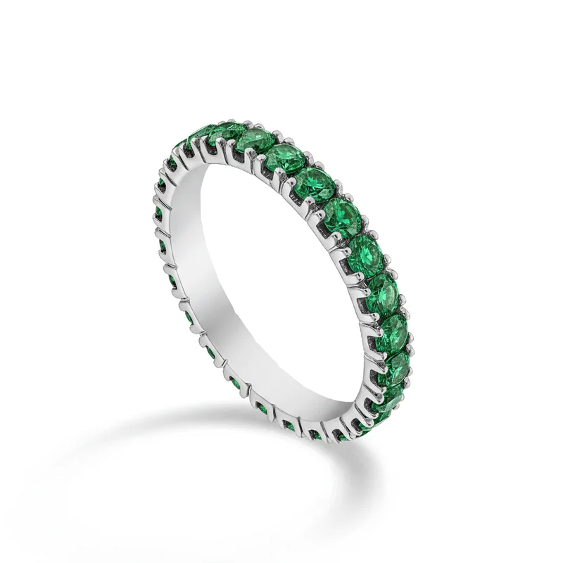 Golay anello girodito con smeraldi in oro bianco mis 14 AETL022SM075B-14