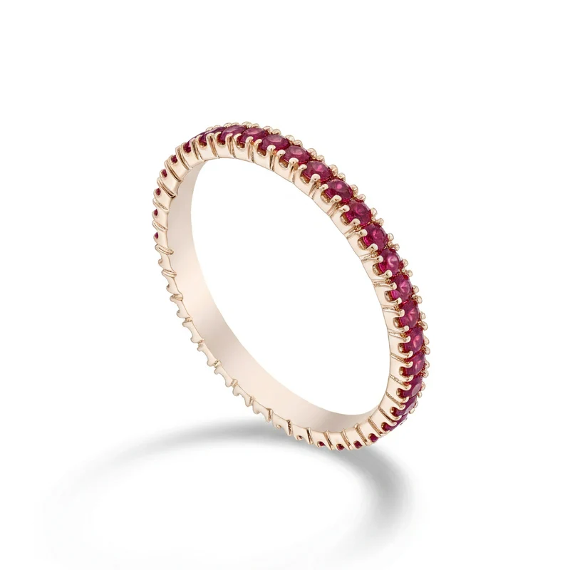 Golay anello girodito con rubini in oro rosa mis 14 AETL022RU075R-14