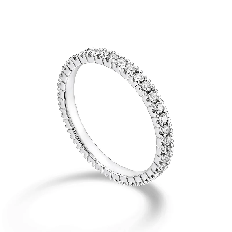 Golay anello girodito lineare oro bianco AETL022DI075B-23164110040