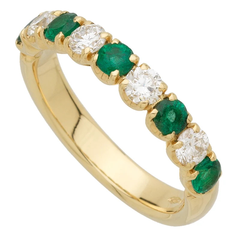 Golay anello eternity 1/2giro diamanti+smeraldi ct.0,96 AFP1228DE-26169110084