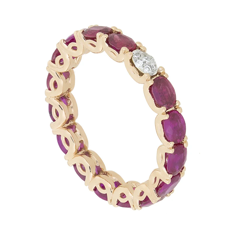 Golay anello girodito lineare zaffiri rosa e diamanti AET040WDIZPR-23082110012