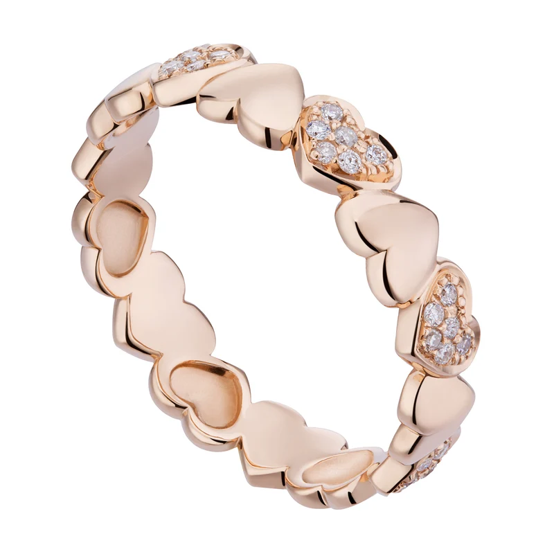 Golay anello girodito con cuori con diamanti alternati AET032DI2-19025110160