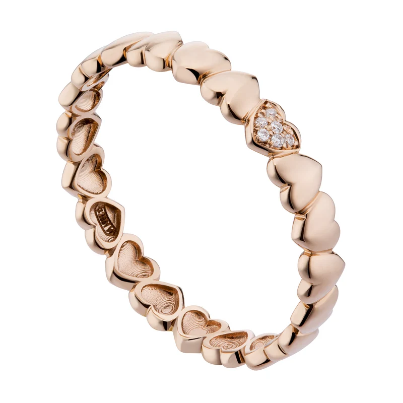 Golay anello girodito con cuori uno con diamanti AET031DI1-19025110055