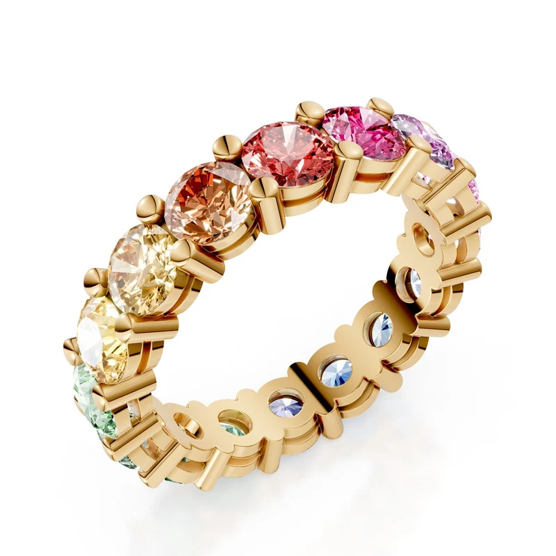 Golay anello girodito lineare zaffiri multicolor AET030295MC-14-25076110071