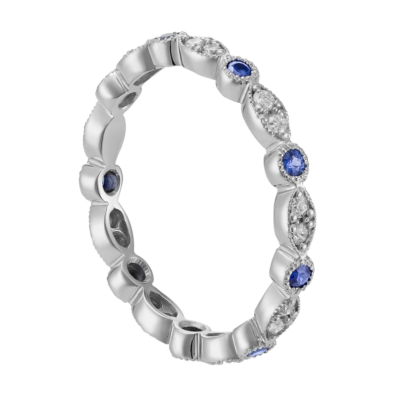 World Diamond Group veretta tondi diamanti e zaffiri motivo marquise AET026ZBDI1-18274110077