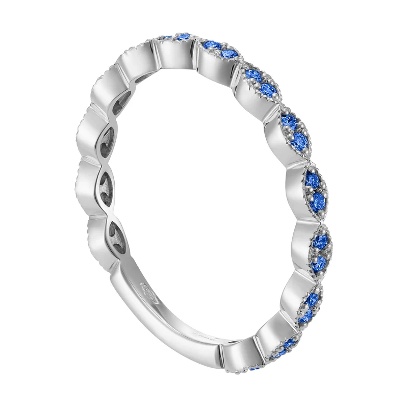 World Diamond Group anello girodito zaffiri con castoni a navette AET026BZB6