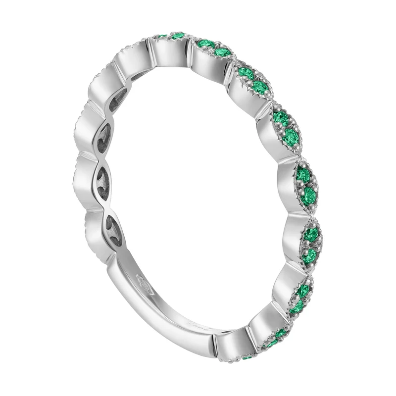 World Diamond Group anello girodito smeraldi con castoni a navette AET026BSM6
