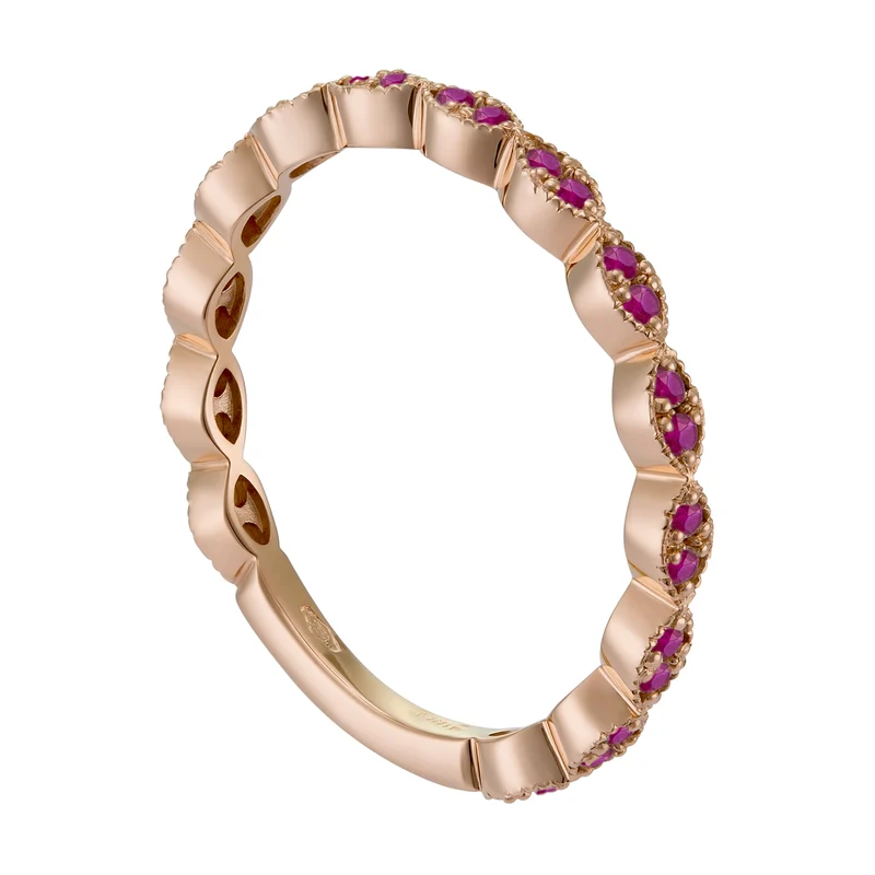 World Diamond Group anello girodito rubini con castoni a navette AET026BRU6