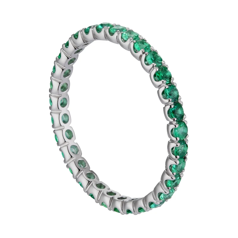 World Diamond Group anello girodito diam mm 2,10 mis 14 smeraldi AET011055SM-14