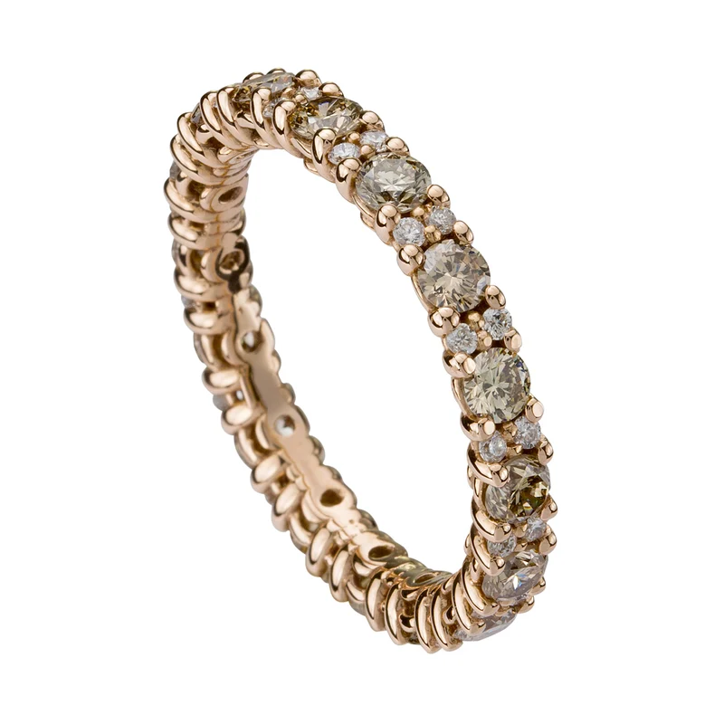 Golay anello girodito diamanti brown e bianchi AET007100DIBW-18197110104