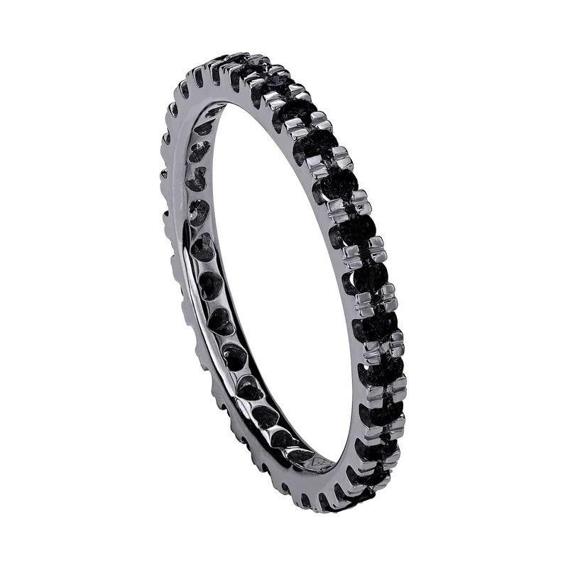 Golay anello girodito castone a cuori e diamanti neri AET001060N-22032110054