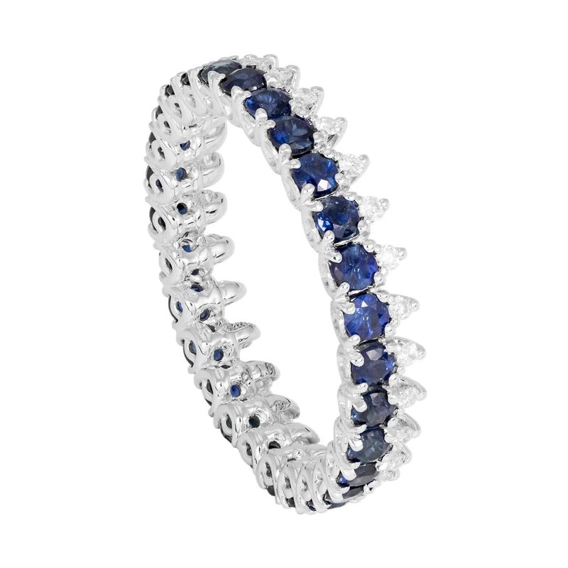 Golay anello girodito diamanti e zaffiri ADG015ZBDI-21217000011