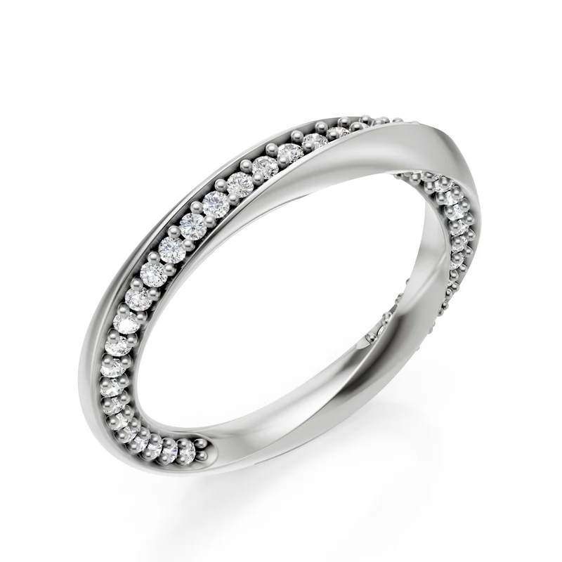 Golay anello new moon pave' diamanti altern. oro bianco AD623DB-25027110056
