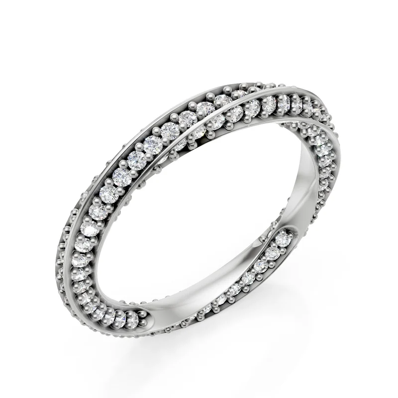 Golay anello new moon pave' diamanti completo oro bianco AD622DB-25016110060