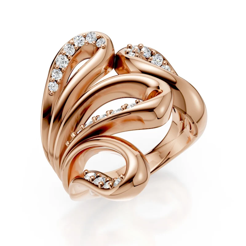 Golay anello design con diamanti in oro rosa AD621DR-25024110248