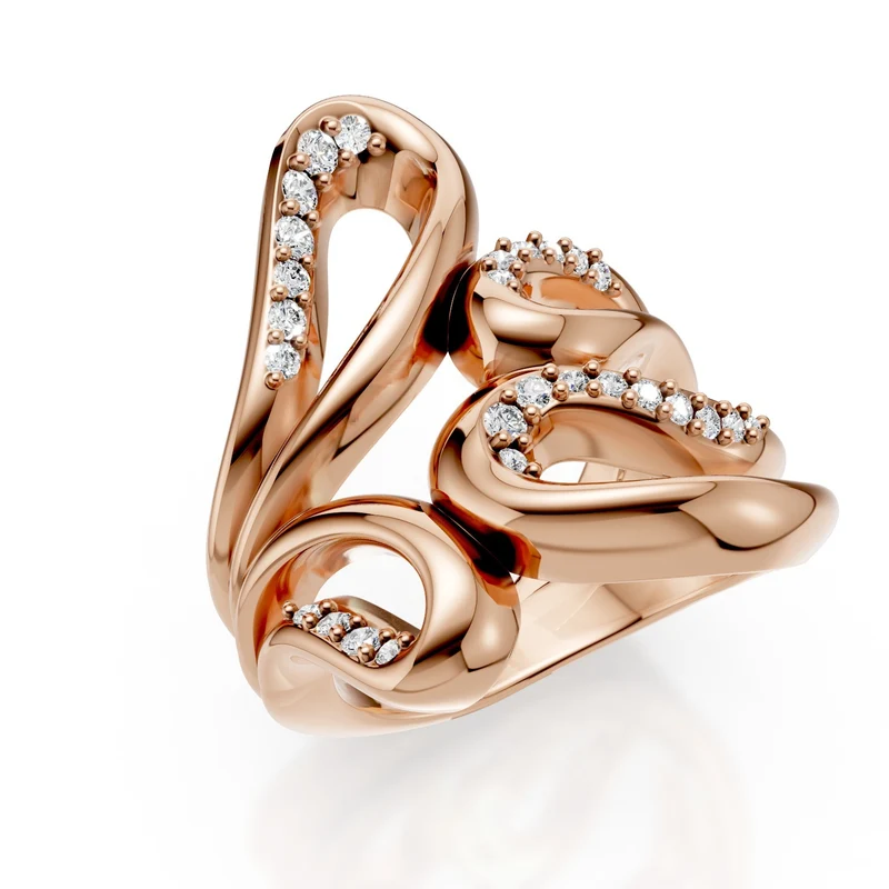 Golay anello design con diamanti in oro rosa AD620DR-25024110247
