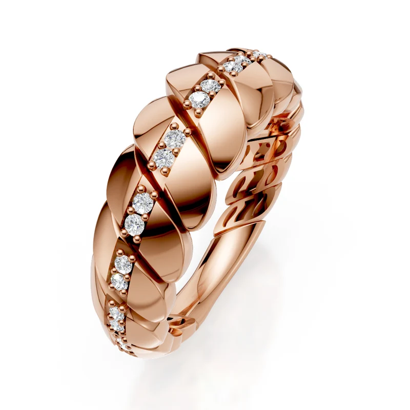 Golay anello girodito swing diamanti barretta in oro ros AD001DIR-24036110090