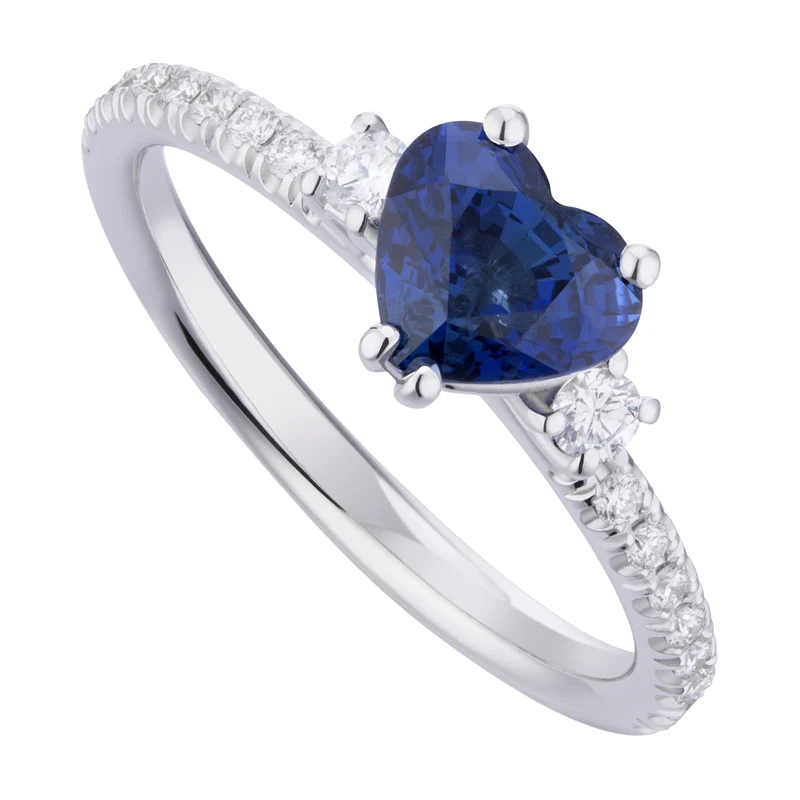 Golay anello con zaffiro cuore e gambo incassato ACUC017DIZB-19129110084