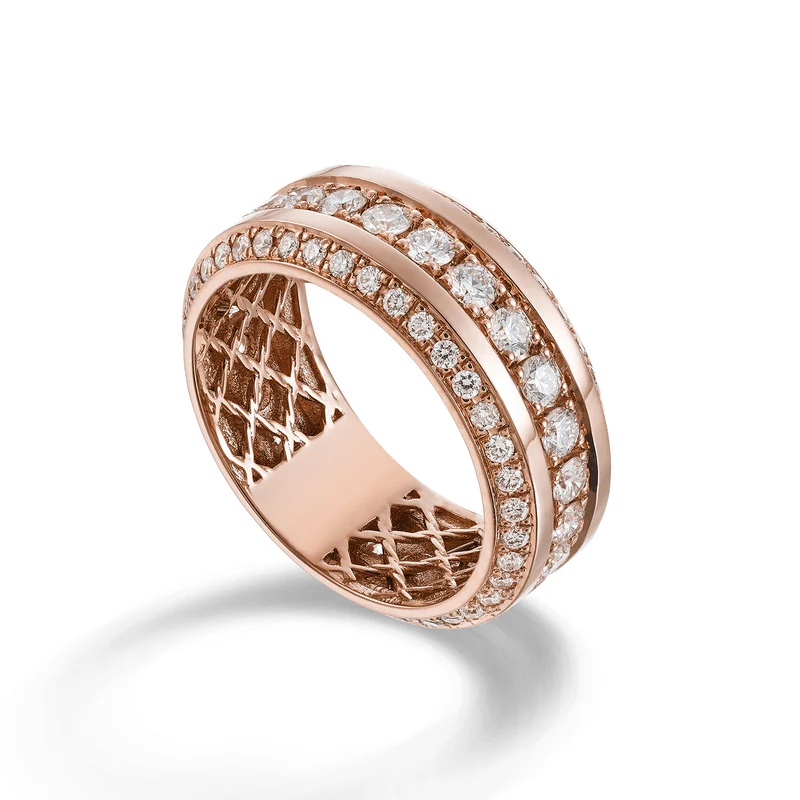 Golay anello girodito light cube round con diamanti pave ACUBET001DI1-23251110004