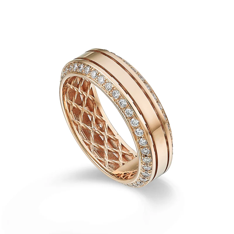 Golay anello girodito light cube round con diamanti 6mm ACUBET001DI-23111110013