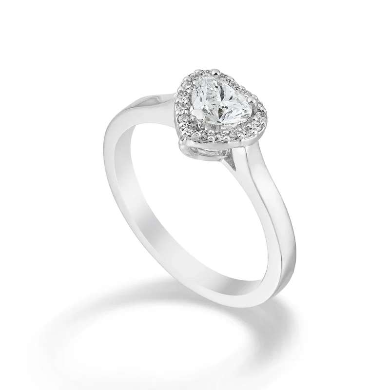 Golay anello diamante a cuore ct 0.60 con contorno diama ACTHS009DI60-23339110054