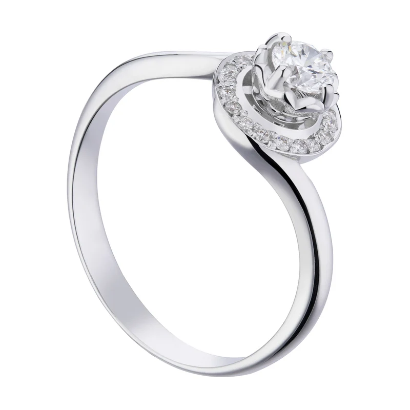 World Diamond Group solitario fm con cerchio pavettato, ct. 0,30-0,38 ACTFM008BDI3-19011110121