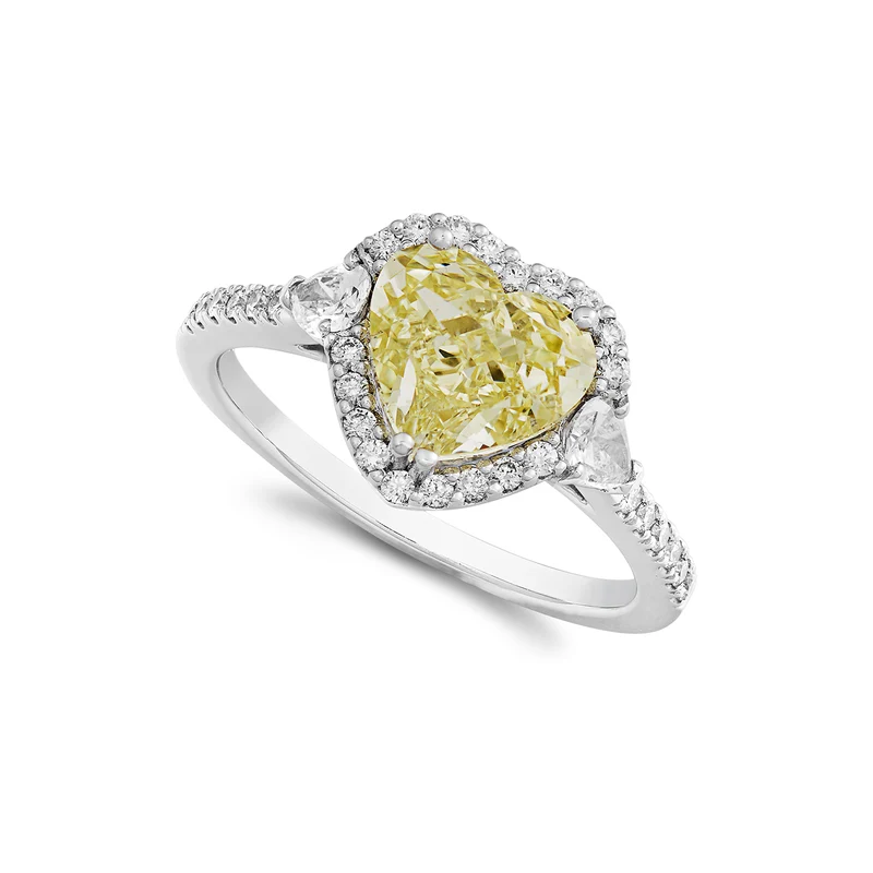 World Diamond Group anello solitario cen fancy cuore e gocce laterali ACT025DIFY-22348110011