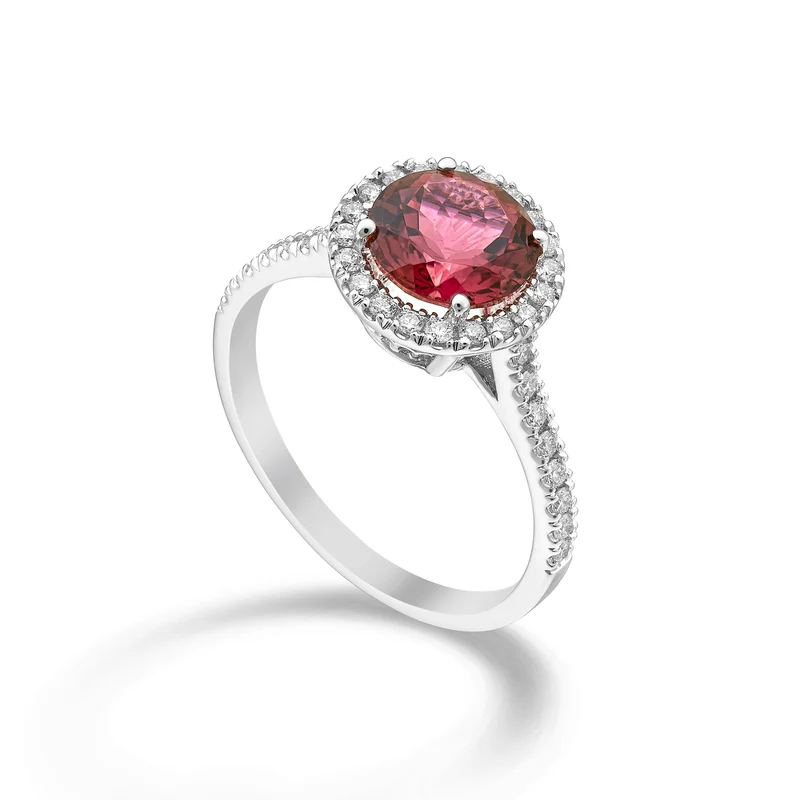 Golay anello tormalina round 8x8 con contorno e gambo ACT008DTO88-24180110012