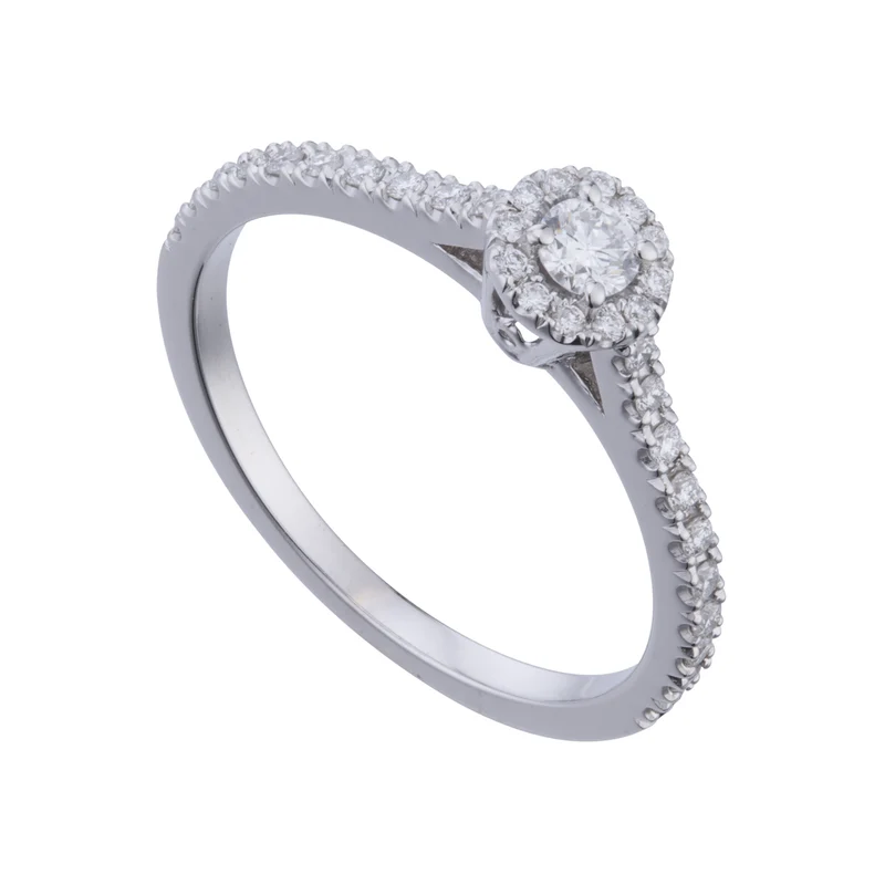 Golay anello solitario con contorno cen 0,20 in platino ACT008DI20PT-25149110143