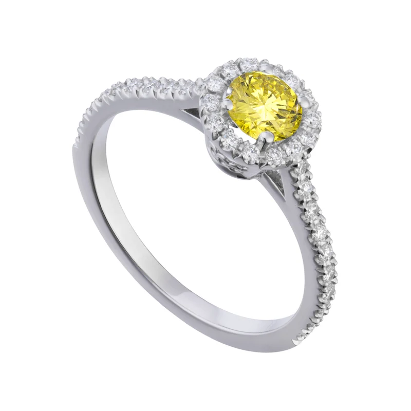 Golay anello solitario contorno cen 0,40 fancy yellow ACT008DFY40-25213110020