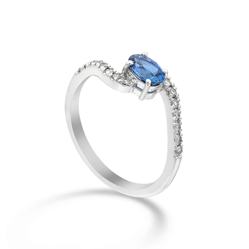 Golay anello zaffiro ovale 5x4 con gambo a "s" incassato ACLG434DIZB54-24086110106