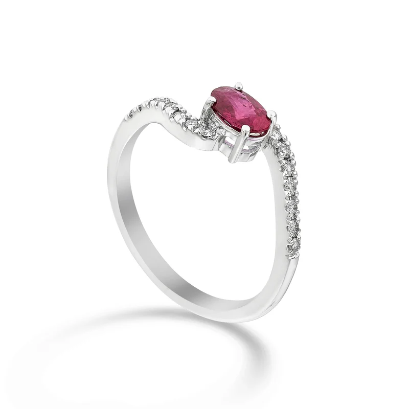 Golay anello rubino ovale 5x4 con gambo a "s" incassato ACLG434DIRU54-24086110105