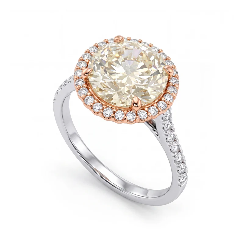Golay anello diamante tondo da 3,00ct con contorno ACLC895D300BR-26147110072