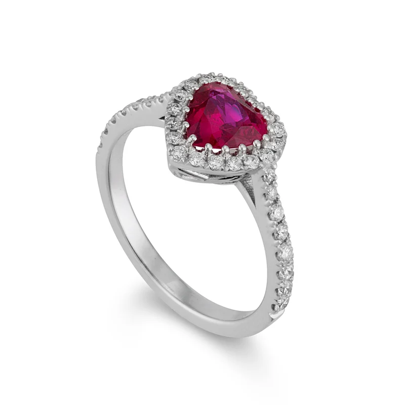 Golay anello rubino cuore 6x6 contorno e gambo incassato ACLC787DRU66-25336110070