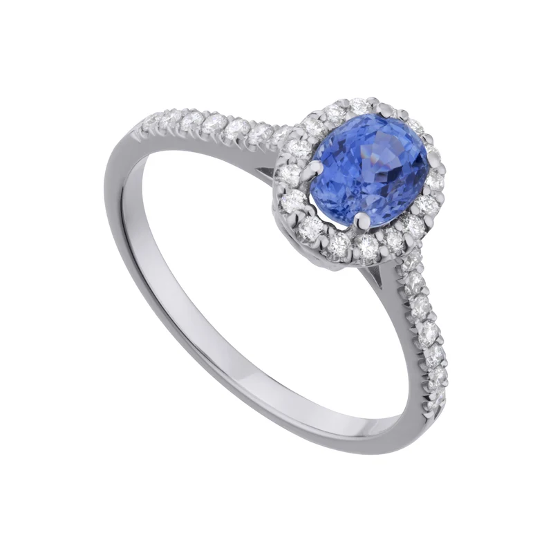 Golay anello diamanti con zaffiro blu ovale 5x6 ACLC200DIZB-21049110007