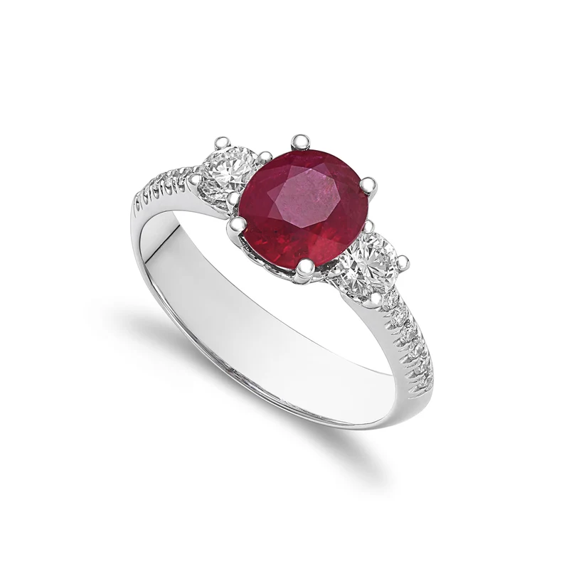 Golay anello diamanti rubino 7x8 doppio contorno ACLC144DIRU87-22215110001