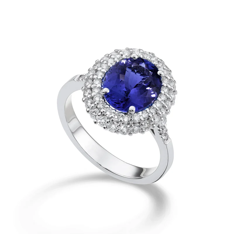 Golay anello diamanti e tanzanite ovale 8x10 ACLC137DTZ810-22178110061