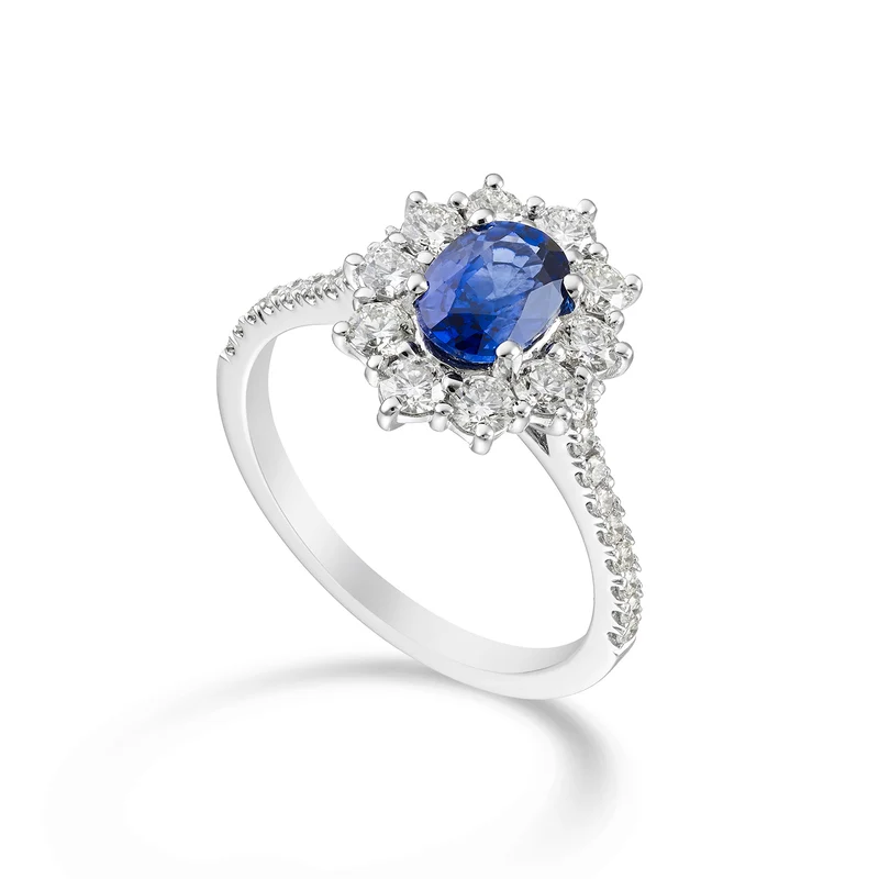 Golay anello zaffiro ovale 8x6 cont 10 diam e gambo inc ACLC102DIZB68-1-23194110097