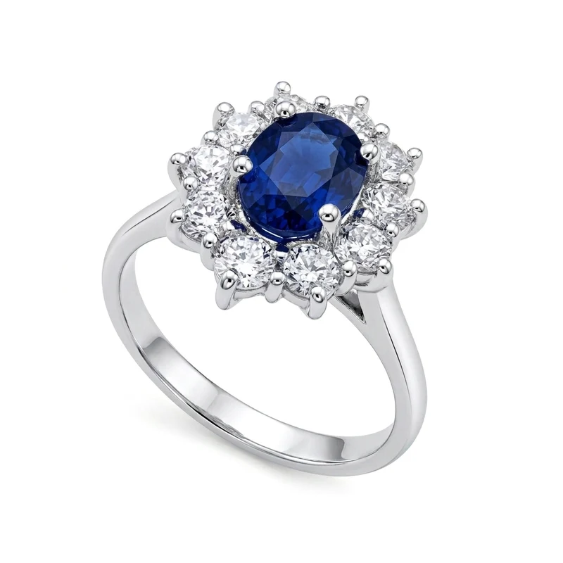 Golay anello zaffiro ovale 6x4 contorno 10 diamanti ACLC102DIZB46-24239110028