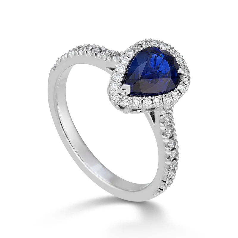 Golay anello diamanti e zaffiro 6x8 a goccia ACLC085DIZB-21167110021