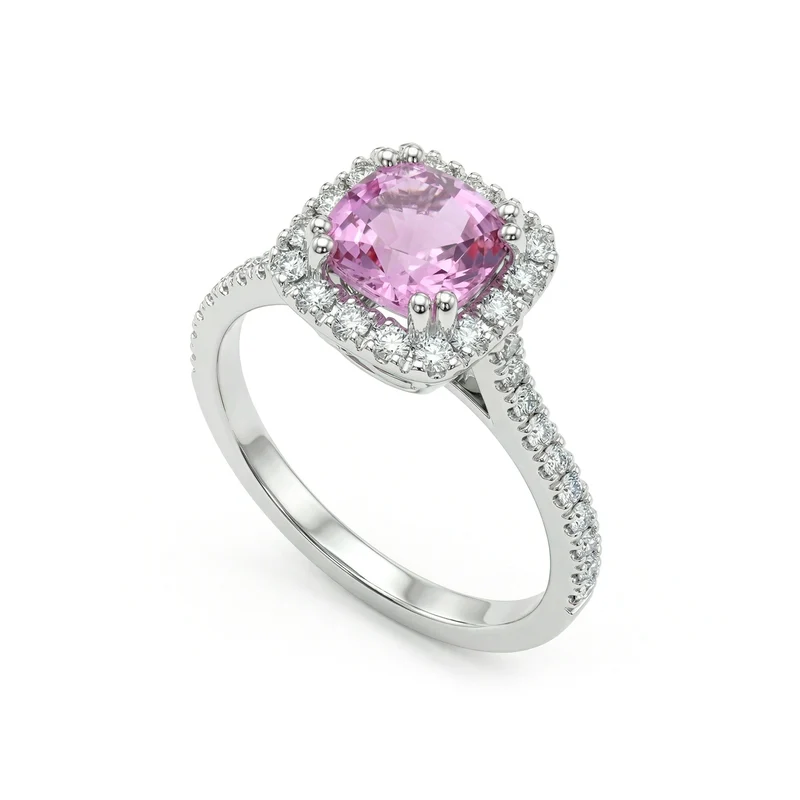 World Diamond Group anello kunzite taglio cushion 6x6 e cont. diamanti ACLC076DIKZ2-21260110004