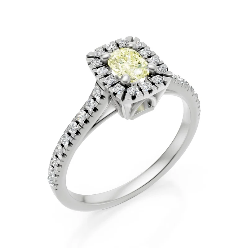 Golay anello diamanti e fancy yellow 5x5 taglio cushion ACLC076DIFY1-22104110060